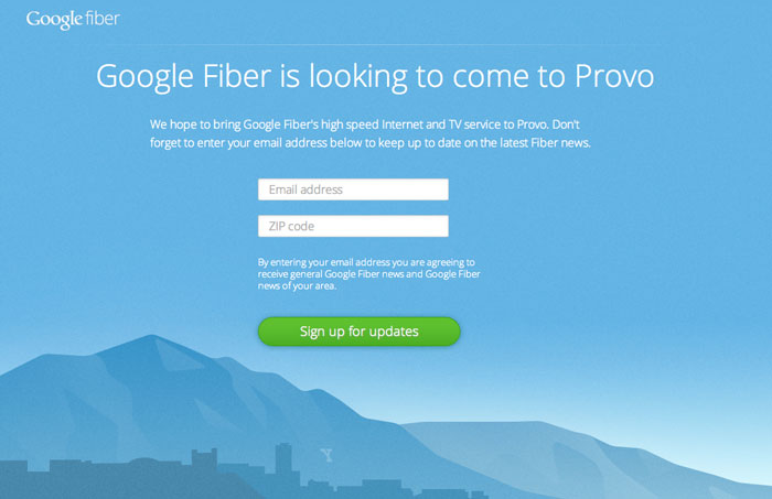 Google-Fiber-Provo-Signup-page