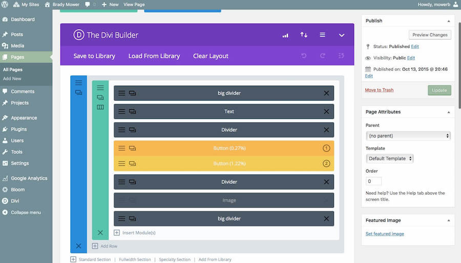 button split test admin